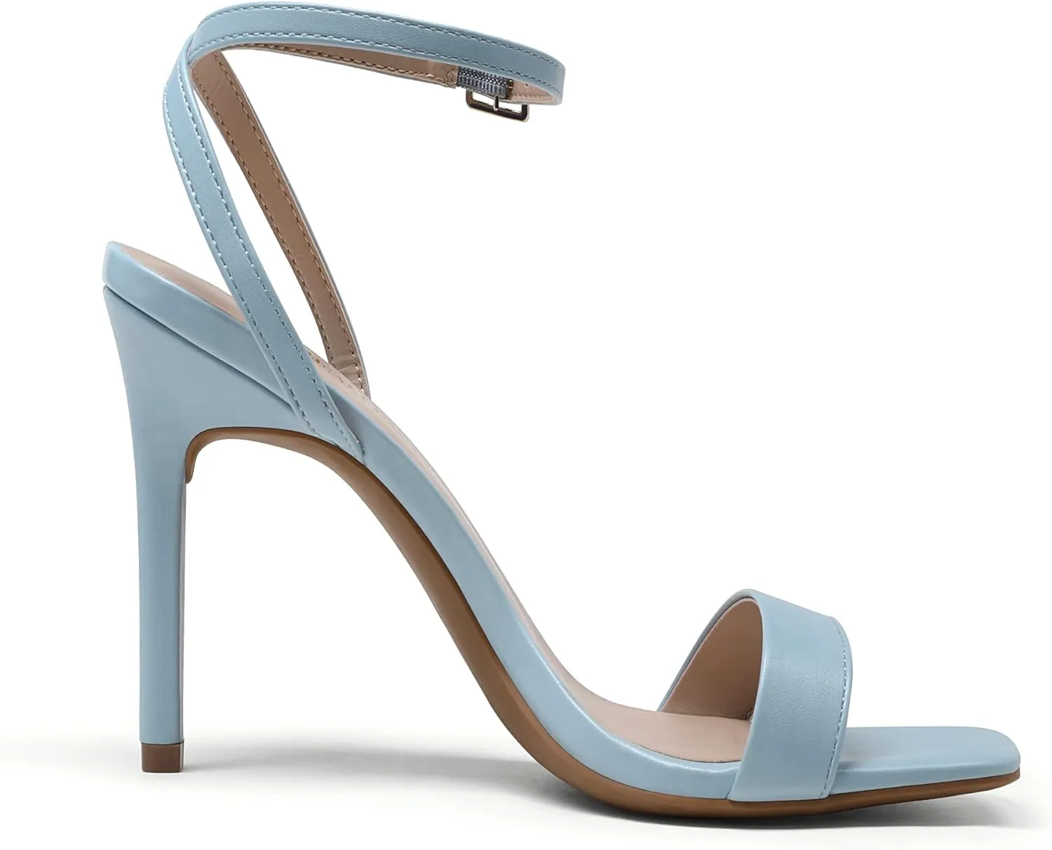 DREAM PAIRS Womens High Stilettos Open Square Toe Ankle Strap Heels Sexy Comfort Strappy Dress Shoes Wedding Bridal Pumps Sandals