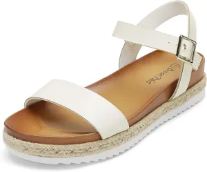 DREAM PAIRS Womens Open Toe Ankle Strap Espadrille Casual Flatform Platform Wedge Sandals