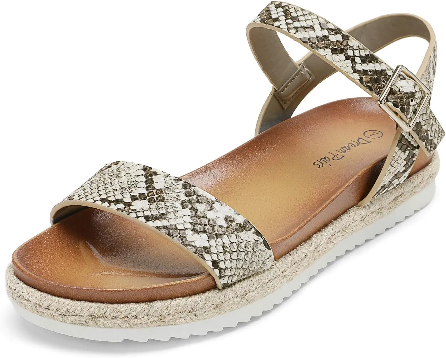 DREAM PAIRS Womens Open Toe Ankle Strap Espadrille Casual Flatform Platform Wedge Sandals