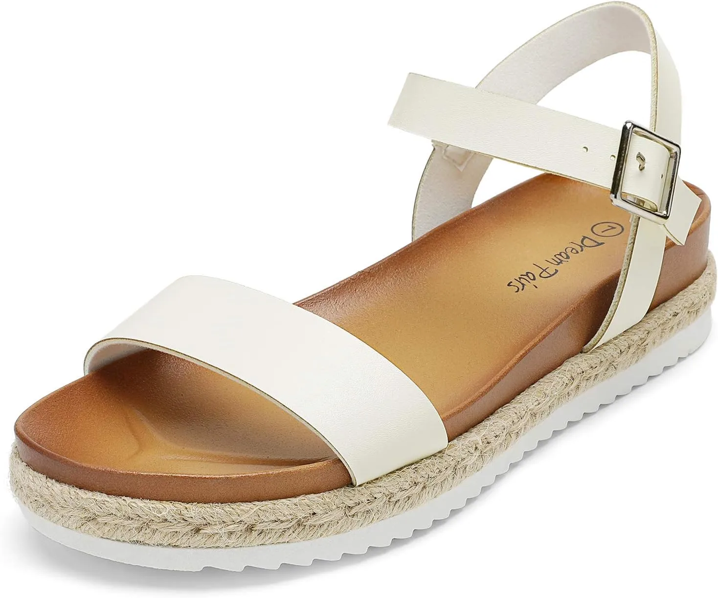 DREAM PAIRS Womens Open Toe Ankle Strap Espadrille Casual Flatform Platform Wedge Sandals