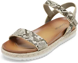 DREAM PAIRS Womens Open Toe Ankle Strap Espadrille Casual Flatform Platform Wedge Sandals