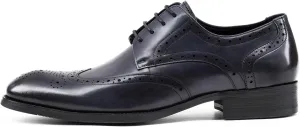 Dress Shoes for Men Genuine Leather Blue Dress Shoes for Men Classic Burgundy Brogues for Business and Weddings
