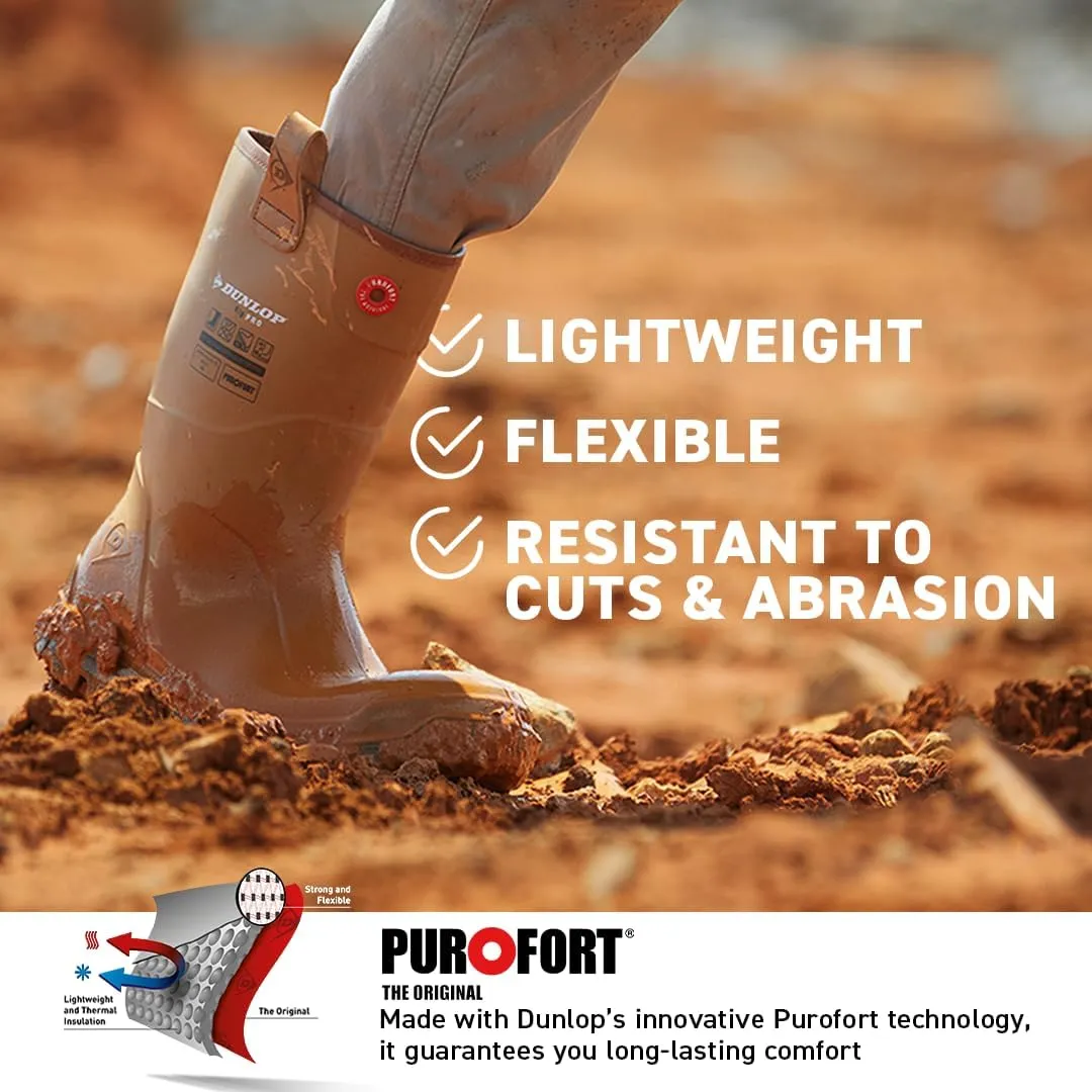 DUNLOP Men's Protective Footwear, Lj2hx42, Purofort Rigpro Full Safety Industrial and Construction, Slip Resistant, Comfortable, 100% Waterproof
