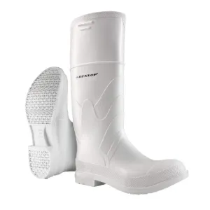 DUNLOP Protective Footwear, Steel Toe White Safety Lock, 100% Waterproof PVC, Lightweight and Durable Protective Footwear, Slip-Resistant, 8101200.13, Size 13 US