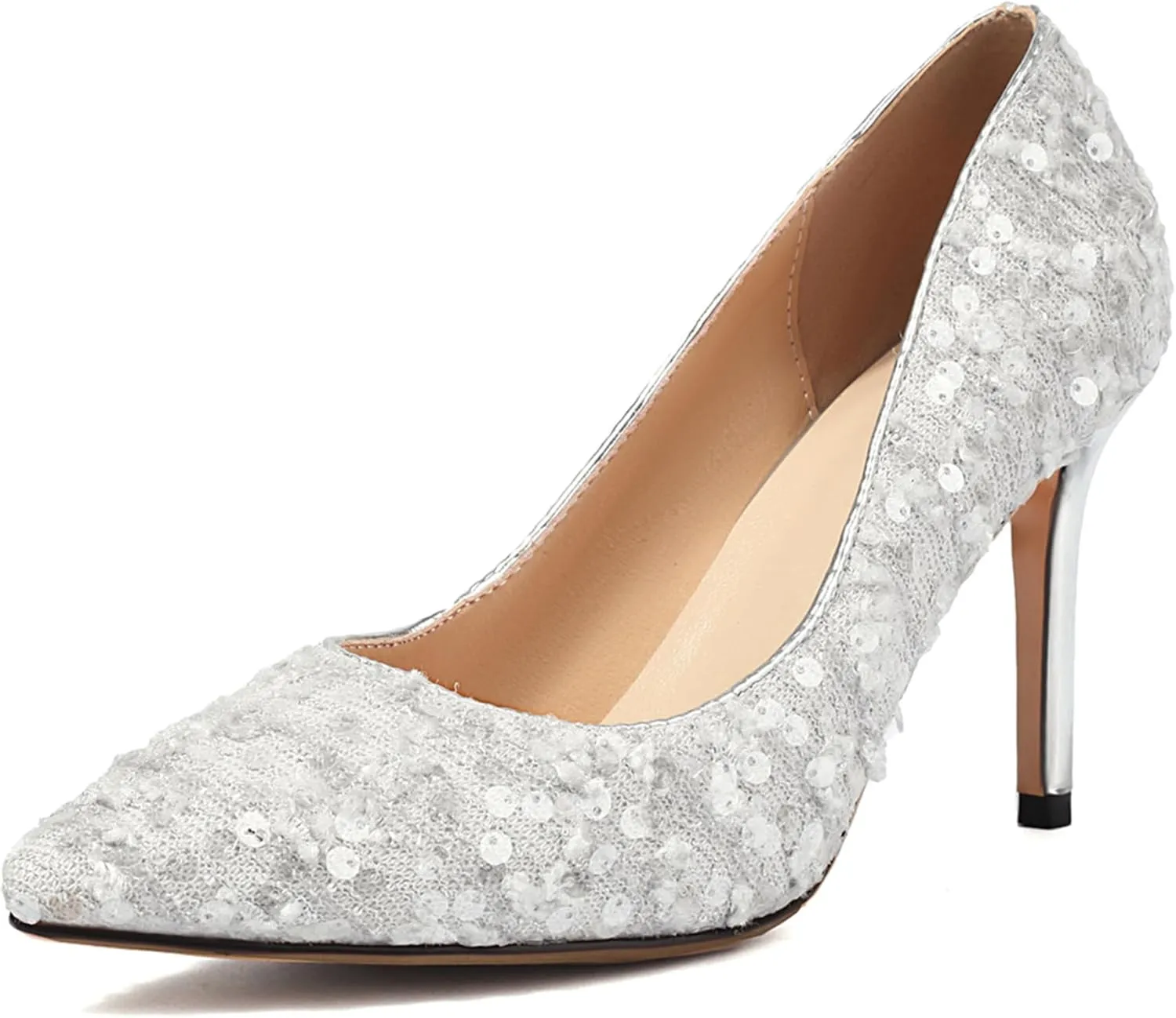 Elegant Prom Pumps Stiletto Heel Sequins Women Shoes