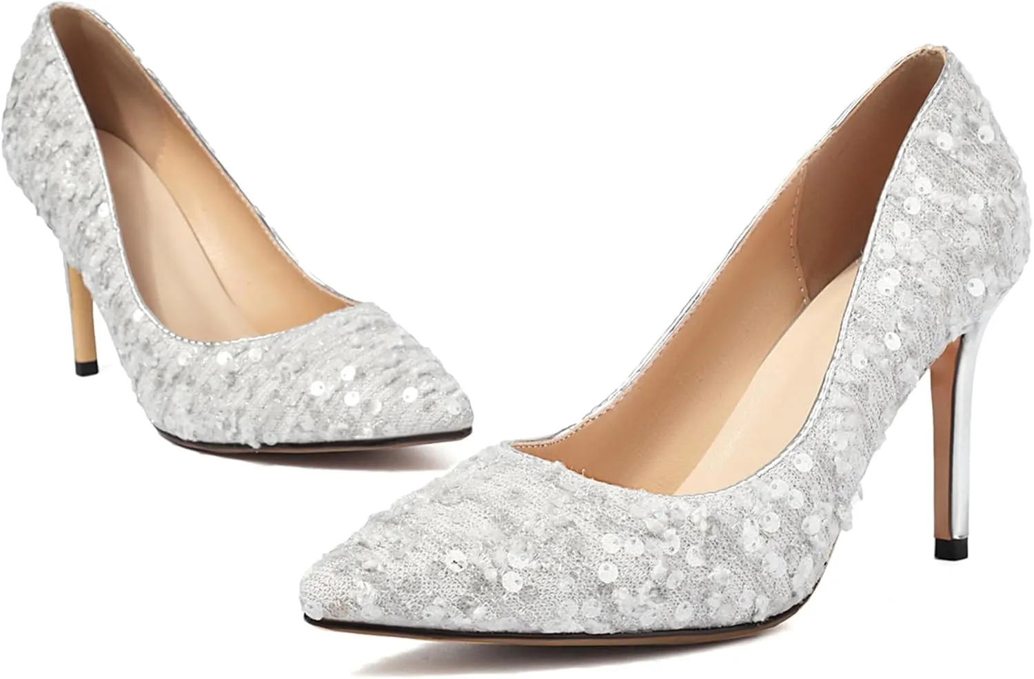 Elegant Prom Pumps Stiletto Heel Sequins Women Shoes