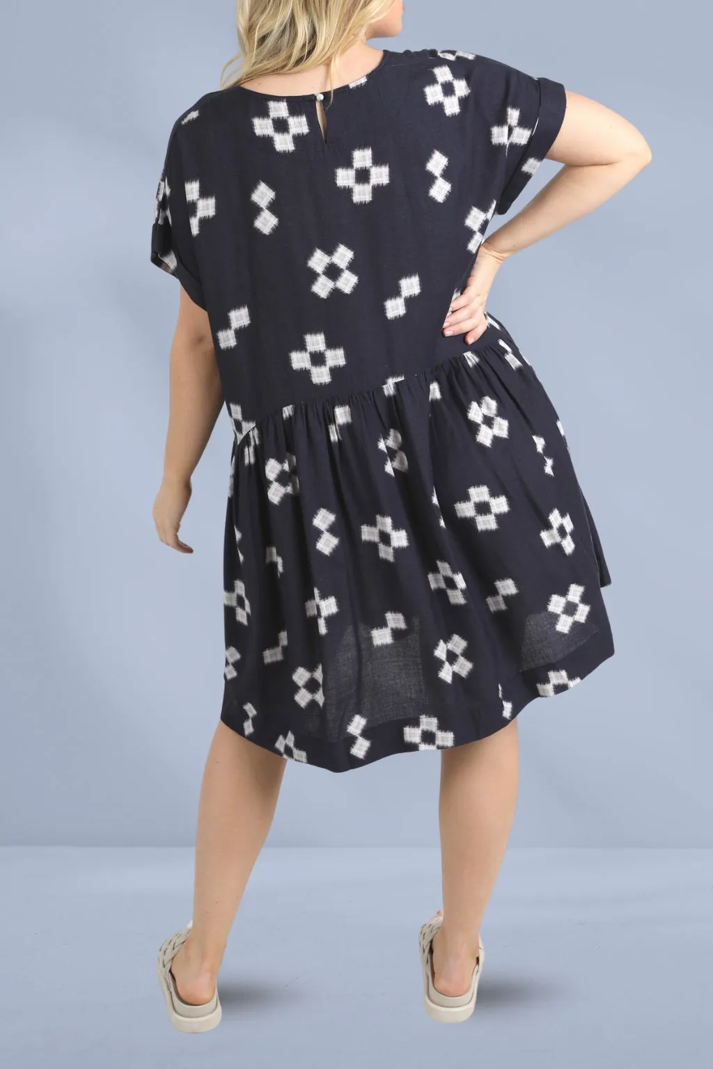 Elm Positano Dress Navy Print