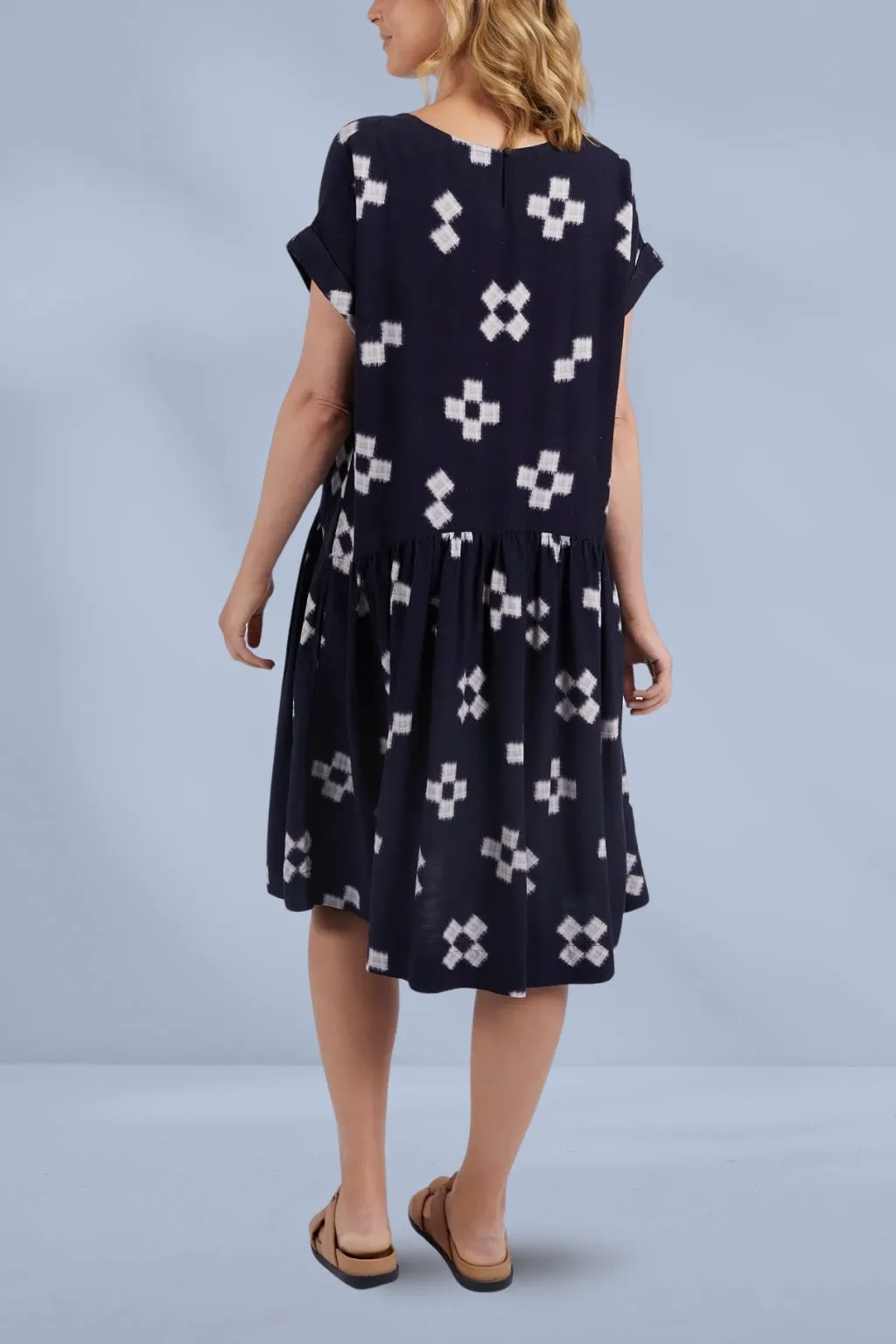 Elm Positano Dress Navy Print