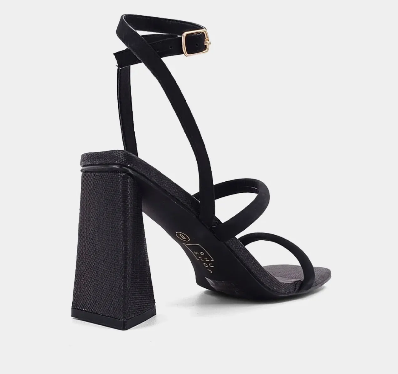 Evangeline Black Woven Heels