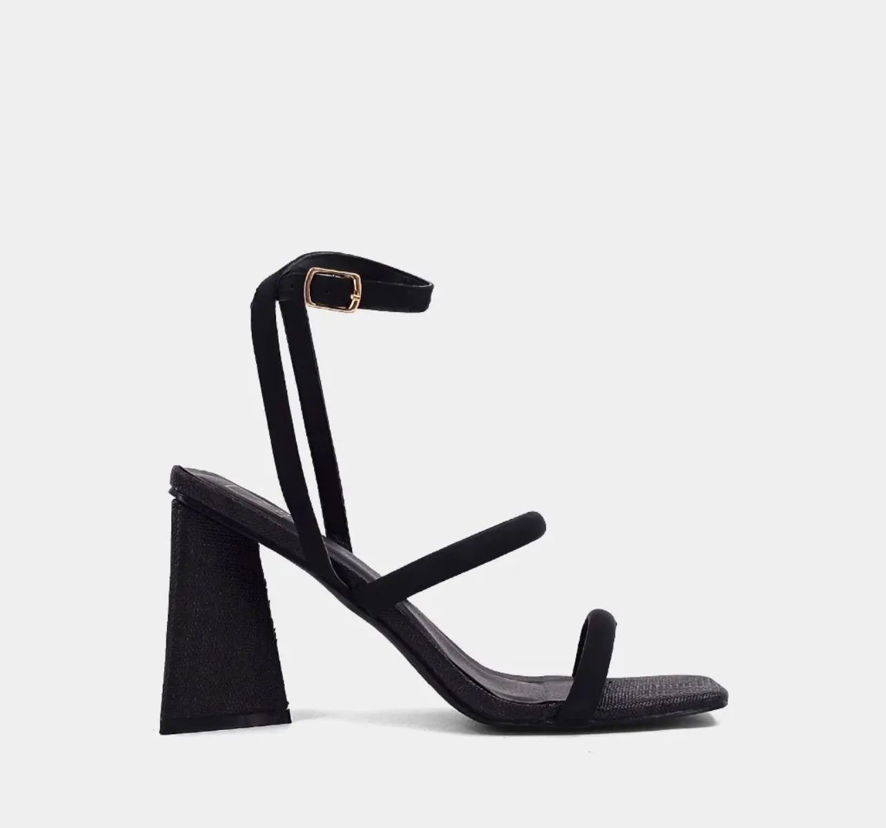 Evangeline Black Woven Heels