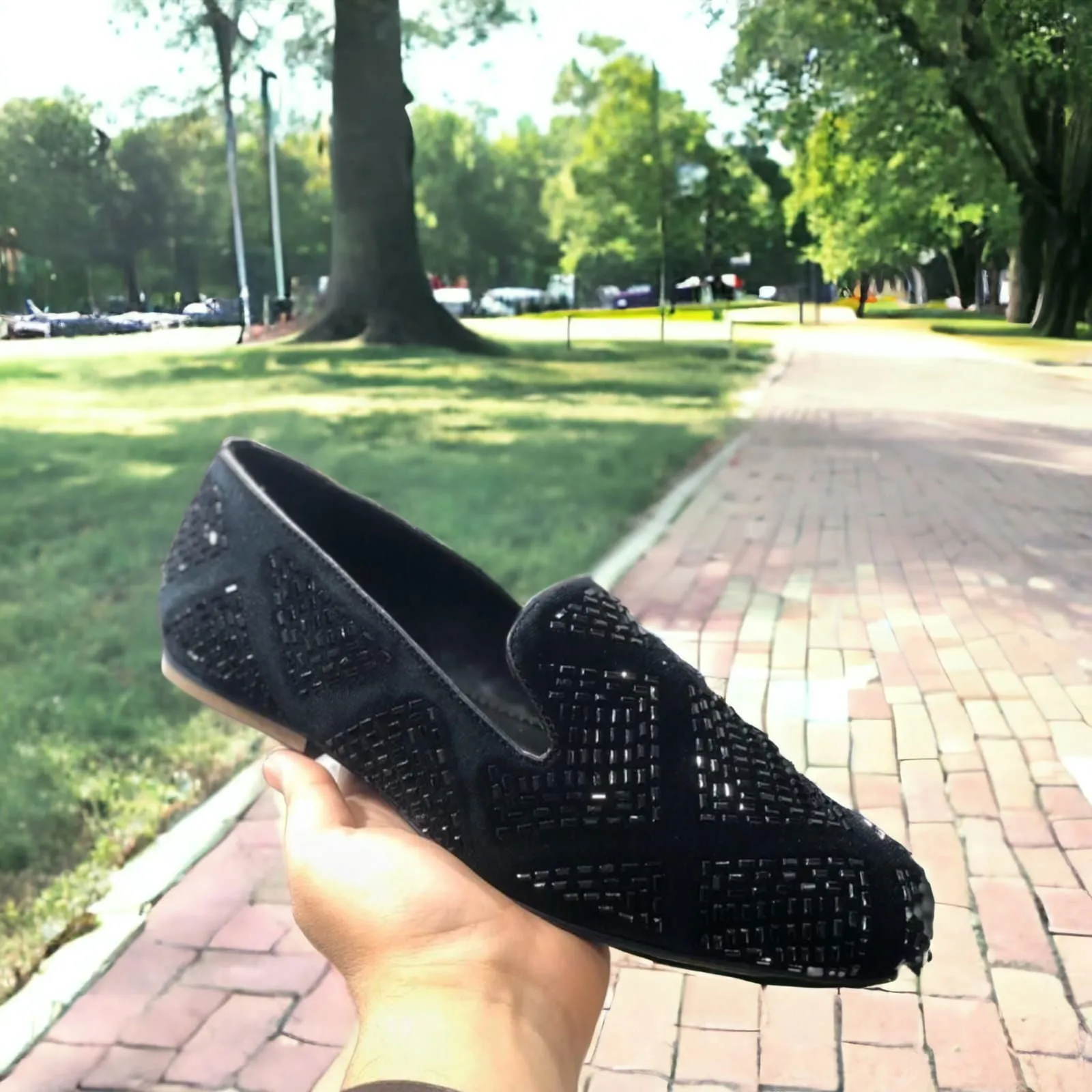 Fashion Rhinestone Moccasin Party Shoes