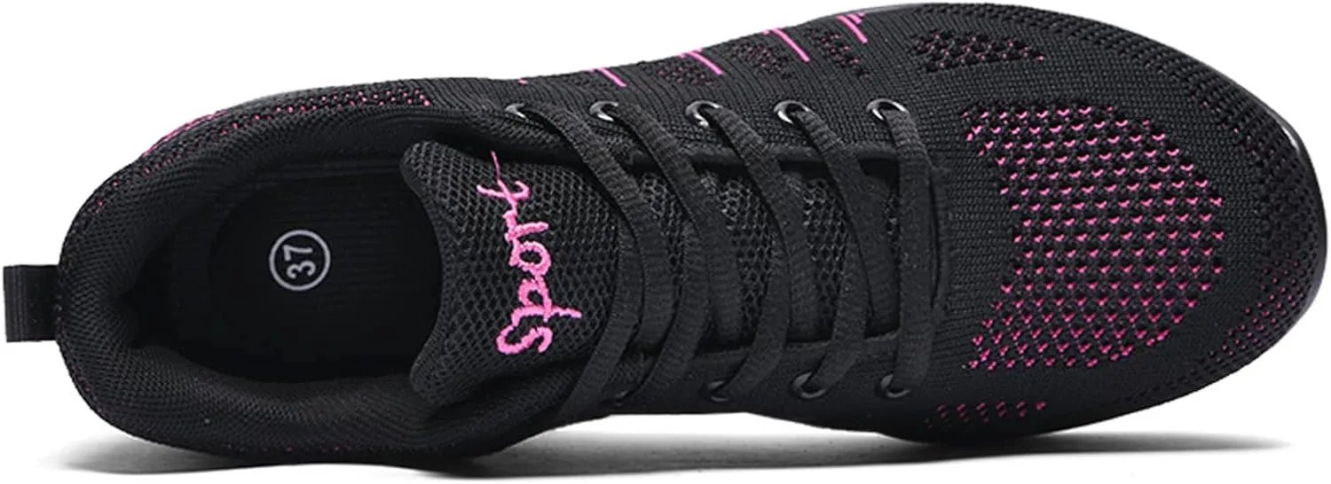 FLIOZY Dance Sneakers Womens Jazz Shoes Lace-up Breathable Mesh Sports Walking Dance Shoes Practice Shoes Outdoor Air Cushion Platform Shoes