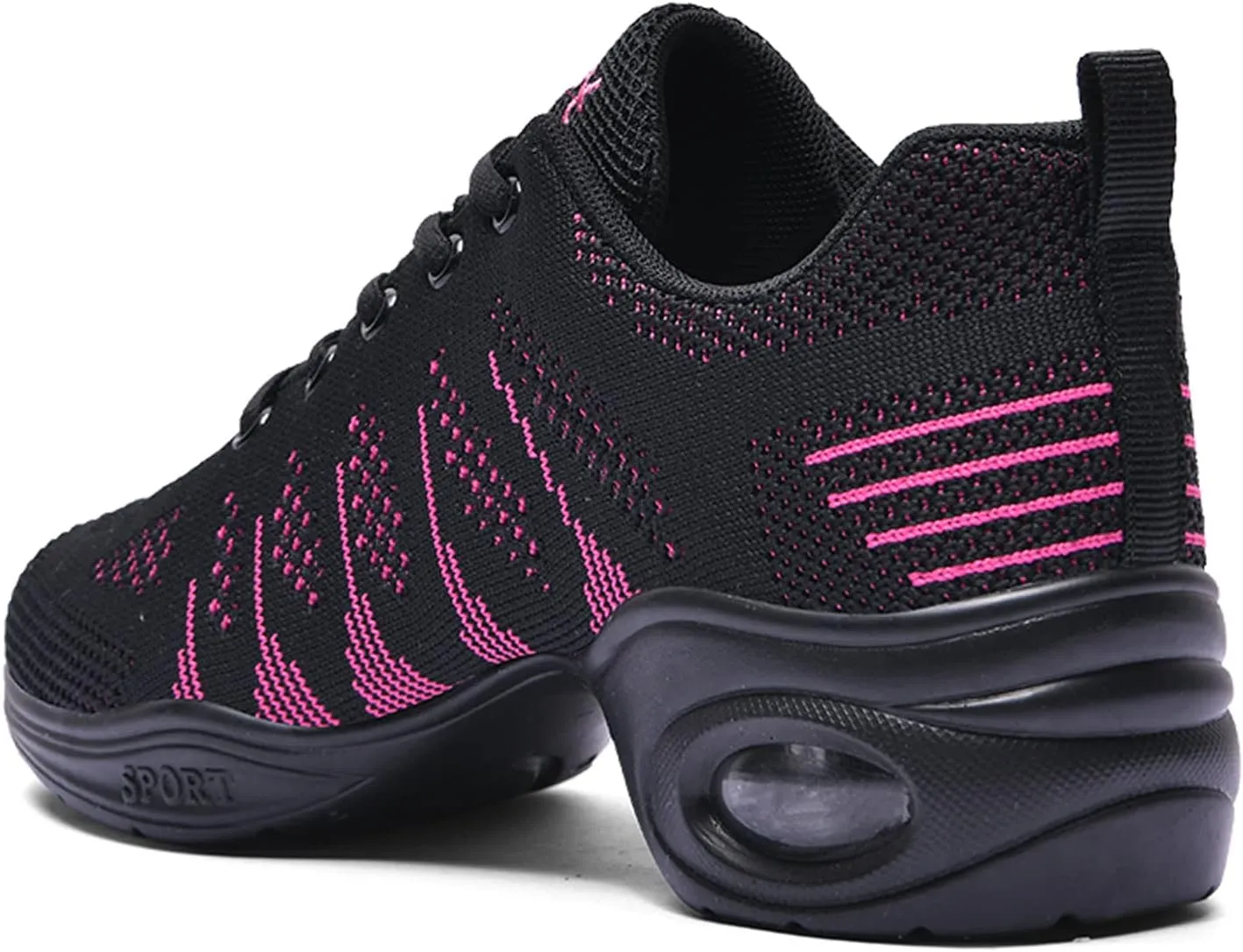 FLIOZY Dance Sneakers Womens Jazz Shoes Lace-up Breathable Mesh Sports Walking Dance Shoes Practice Shoes Outdoor Air Cushion Platform Shoes