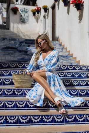 Flower print linen dress “Arija”