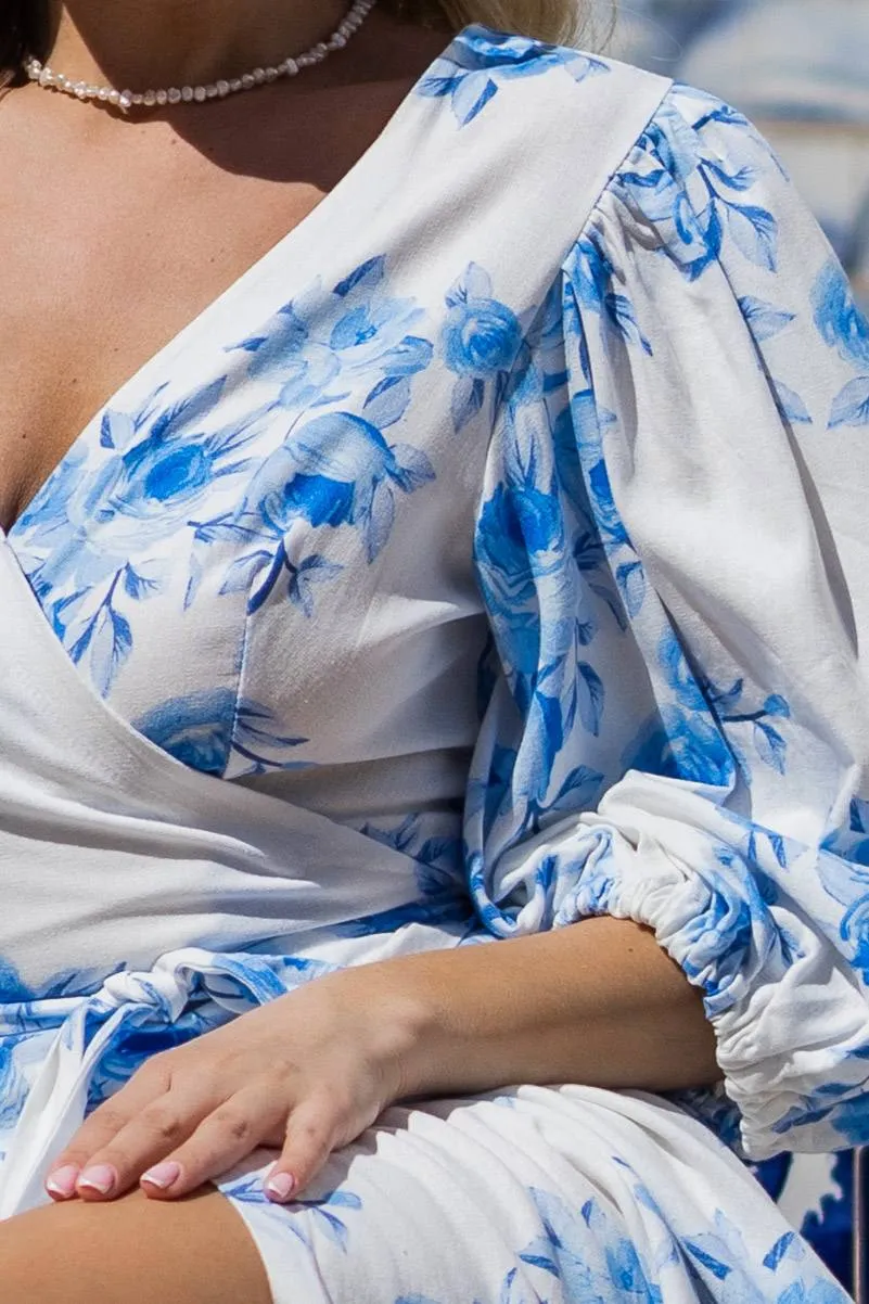Flower print linen dress “Arija”