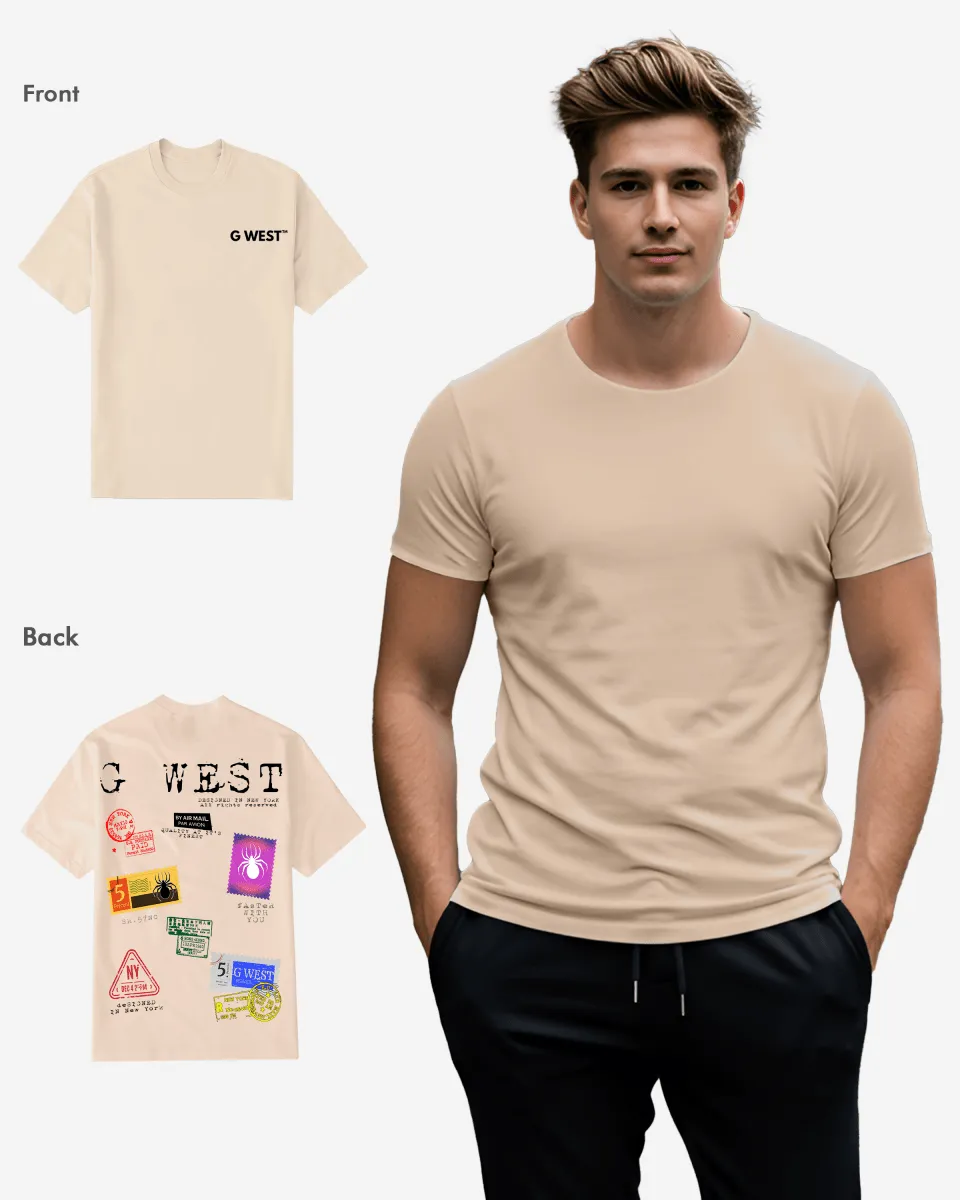 G West Regular Fit Stamp T Shirt - Gwpbast5041 - 7 Colors