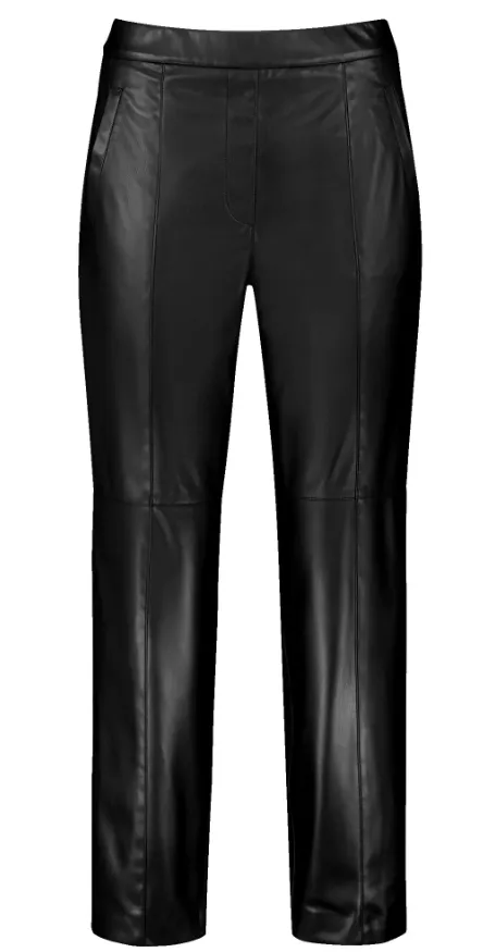 GERRY WEBER<BR>
Pleather Trousers<BR>
Black<BR>