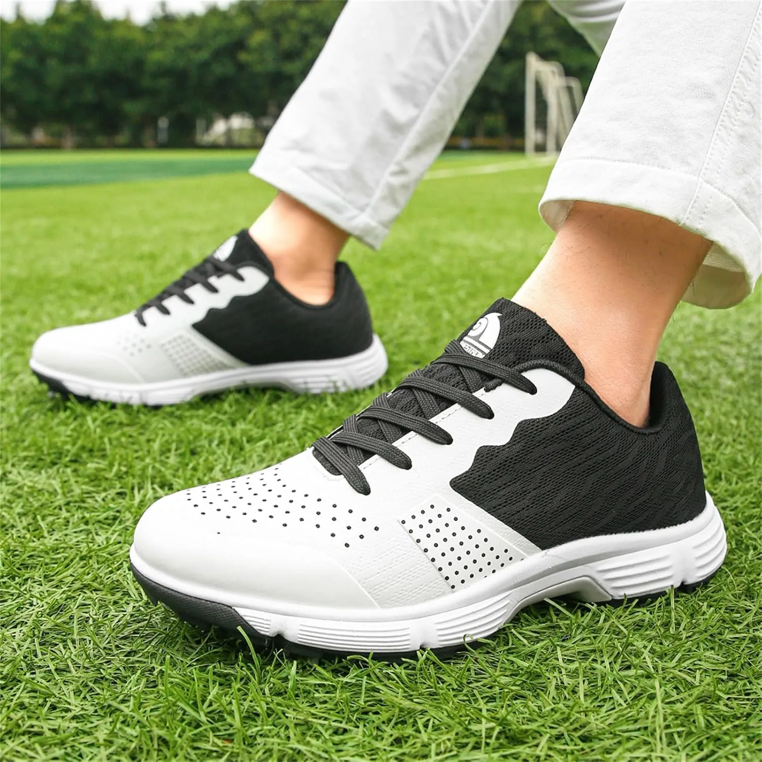 Golf Shoes for Men Professional Lightweight Golf Wears Lace-Up Spikes Golfers Sneakers Anti Slip Breathable Walking Footwears