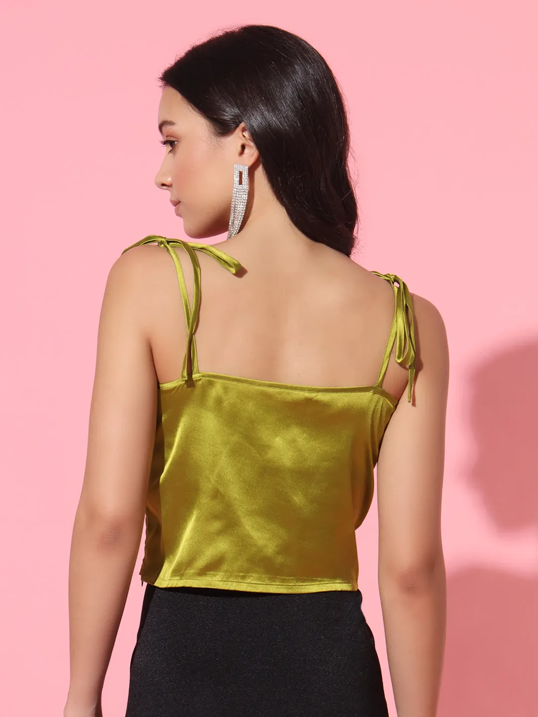 Green Cowl Neck Top