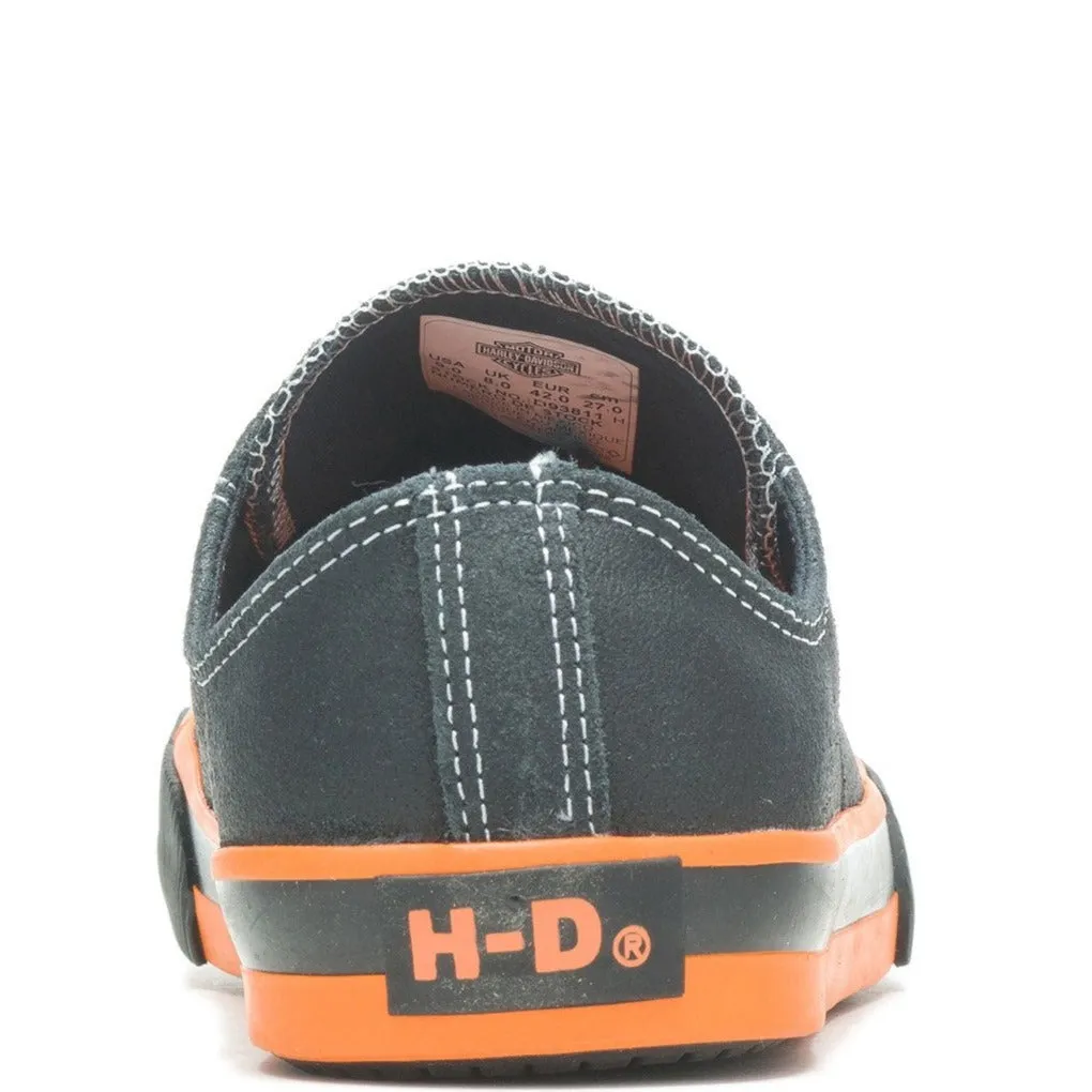 Harley-Davidson Men's Roarke Casual Sneaker, Black/Orange D93811