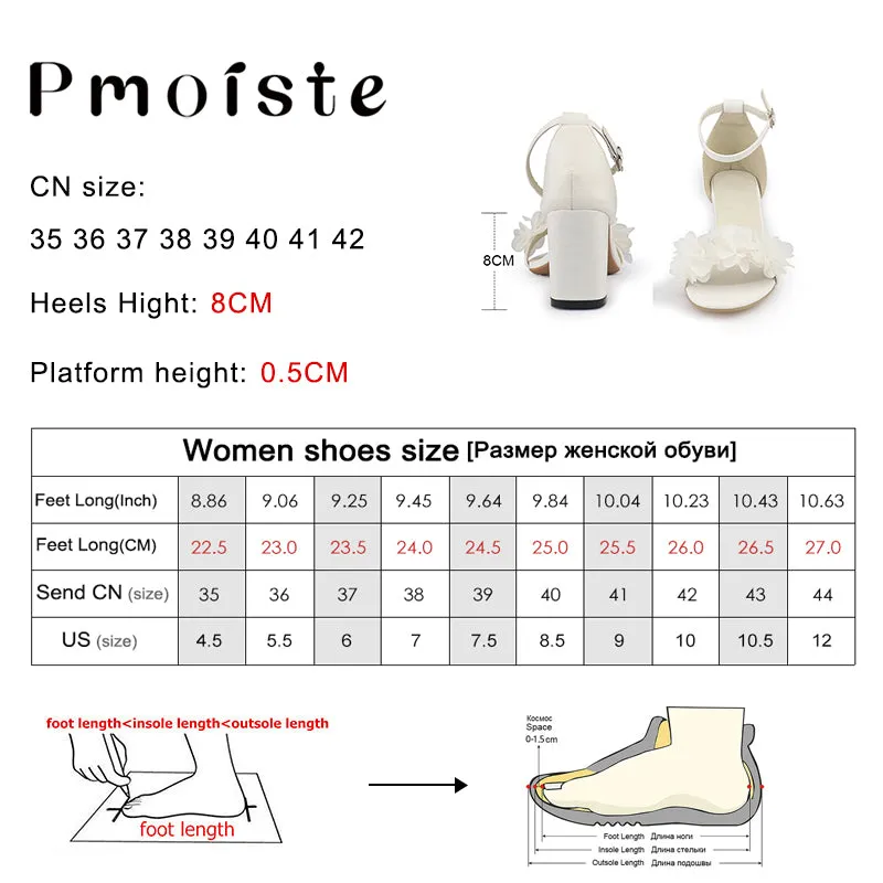 Heels White Wedding Shoes Bride Elegant Ankle Buckle Ladies Heeled Sandal