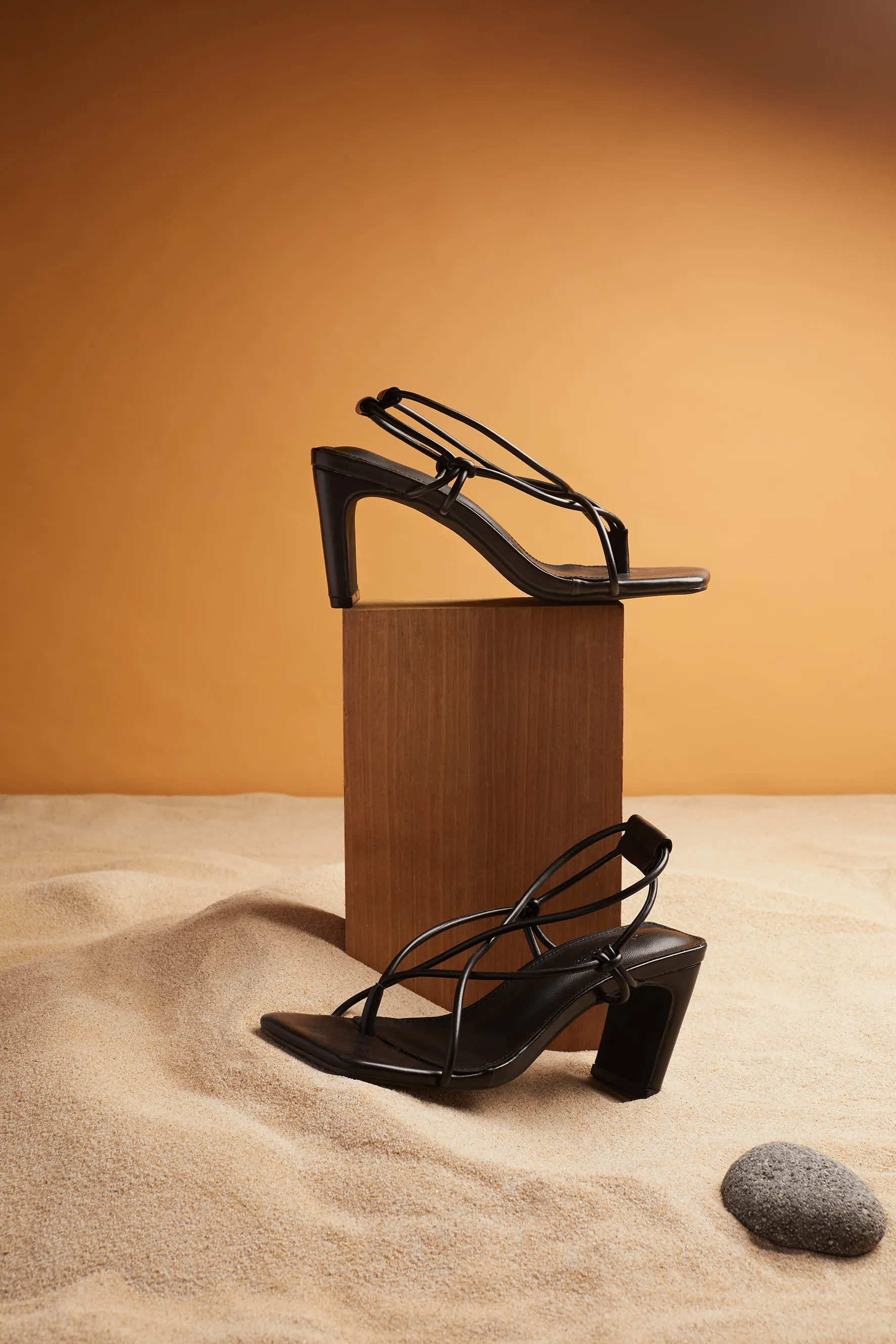 Heidi Strappy Heels (Black)