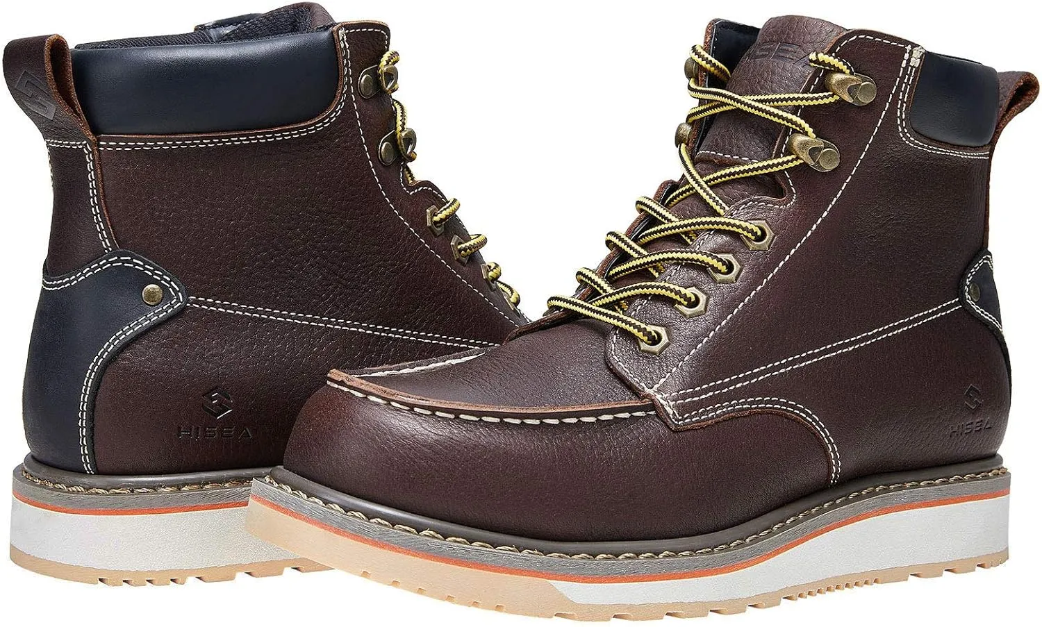 HISEA NINGO Work Boots for Men Steel/Soft Toe Boots, 6 Waterproof Slip Resistant Industrial & Construction Work Boots, Composite Toe Working Boots
