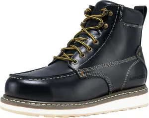 HISEA NINGO Work Boots for Men Steel/Soft Toe Boots, 6 Waterproof Slip Resistant Industrial & Construction Work Boots, Composite Toe Working Boots
