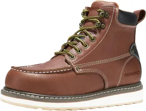 HISEA NINGO Work Boots for Men Steel/Soft Toe Boots, 6 Waterproof Slip Resistant Industrial & Construction Work Boots, Composite Toe Working Boots