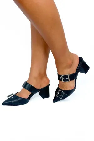 How it Went Black Mule Heels