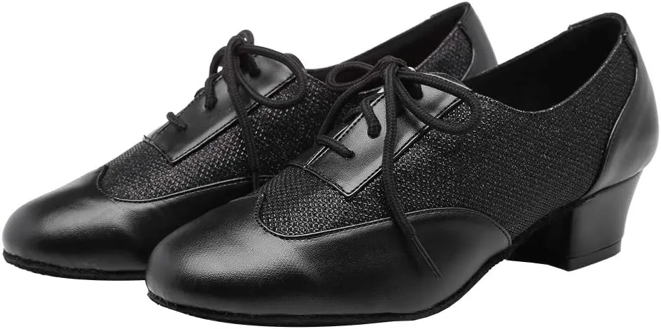 HROYL Women's Lace-up Latin Salsa Tango Practice Performance Ballroom Teacher Dance Shoes,YCL319