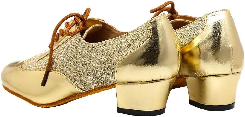 HROYL Women's Lace-up Latin Salsa Tango Practice Performance Ballroom Teacher Dance Shoes,YCL319
