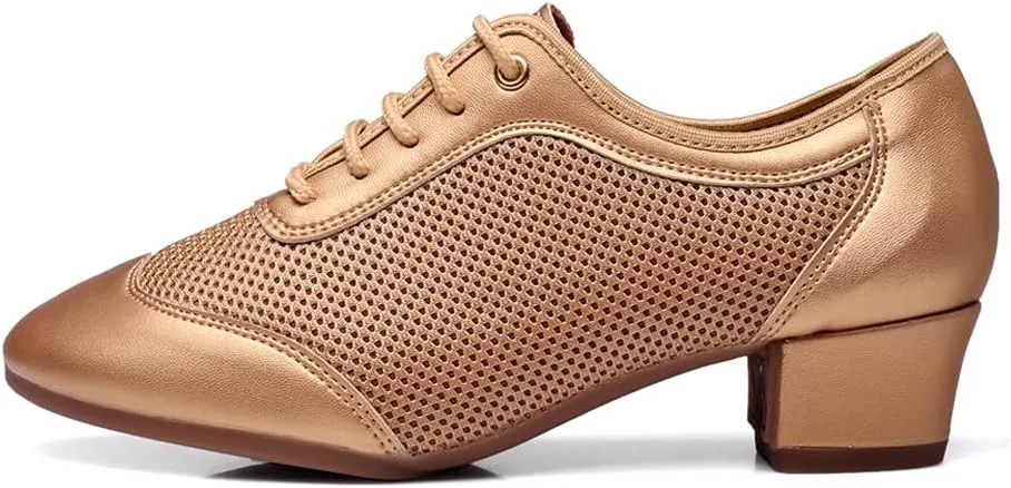 HROYL Women's Lace-up Latin Salsa Tango Practice Performance Ballroom Teacher Dance Shoes,YCL319