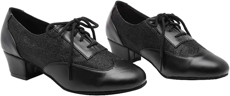 HROYL Women's Lace-up Latin Salsa Tango Practice Performance Ballroom Teacher Dance Shoes,YCL319