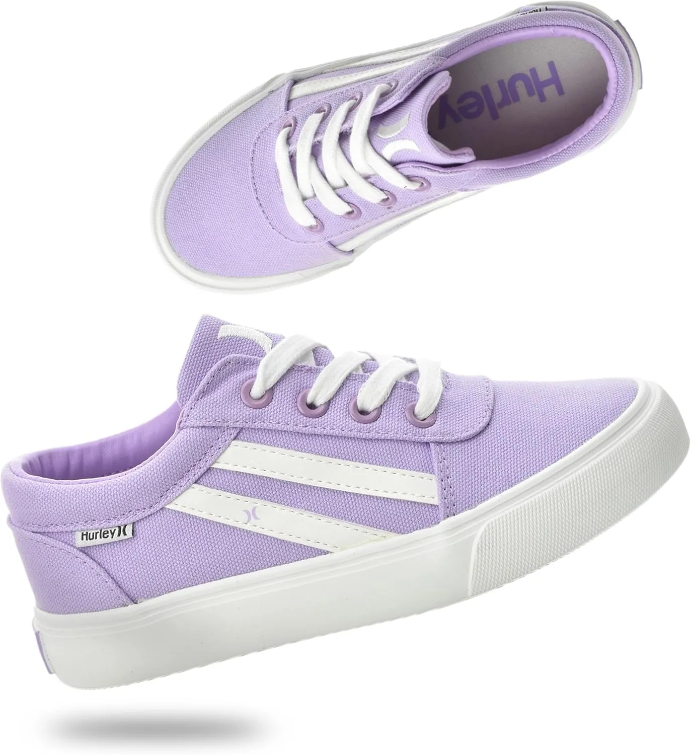 Hurley Boardy Kids Lace Up Canvas Sneakers  Low Cut Skateboarding Shoes for Kids, Sports Shoes for Boys and Girls