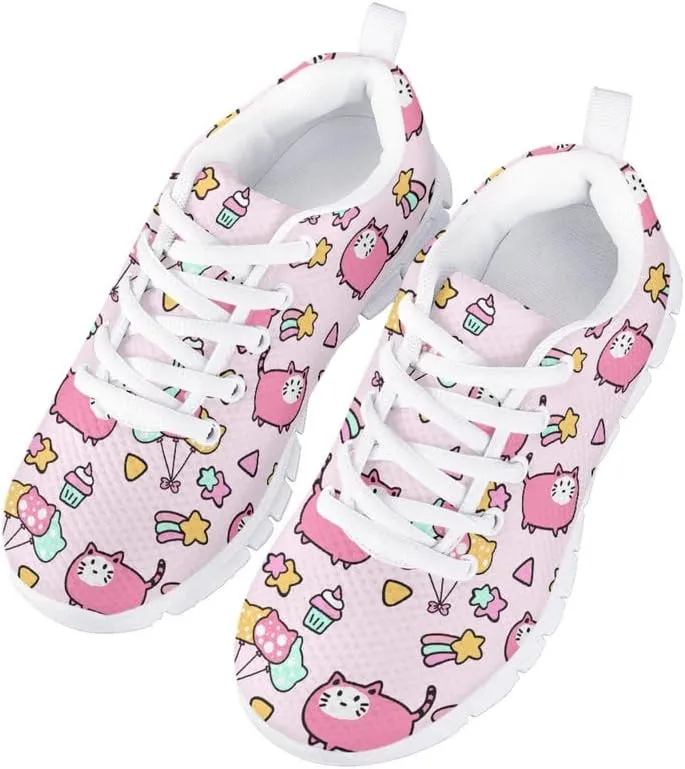 Judtueit Hipie Flower Kids Trainers School Shoes, Girls Low-Top Tennis Shoes, Teen Autumn/Winter Sneakers Hiking Shoes