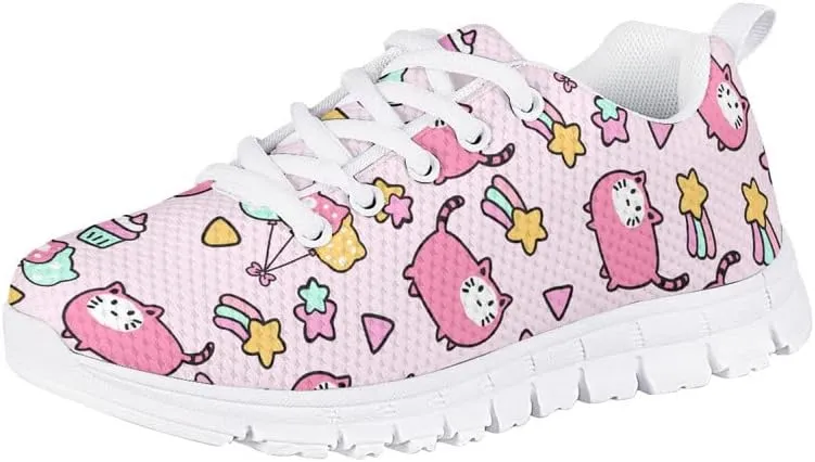 Judtueit Hipie Flower Kids Trainers School Shoes, Girls Low-Top Tennis Shoes, Teen Autumn/Winter Sneakers Hiking Shoes
