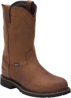 Justin Men's Wyoming Waterproof Western Work Boot Steel Toe Brown 12 EE US