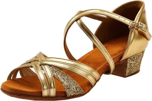 Kids Ballroom Dance Shoes Latin Salsa Suede Sole Dancing Dress Shoes for Girls