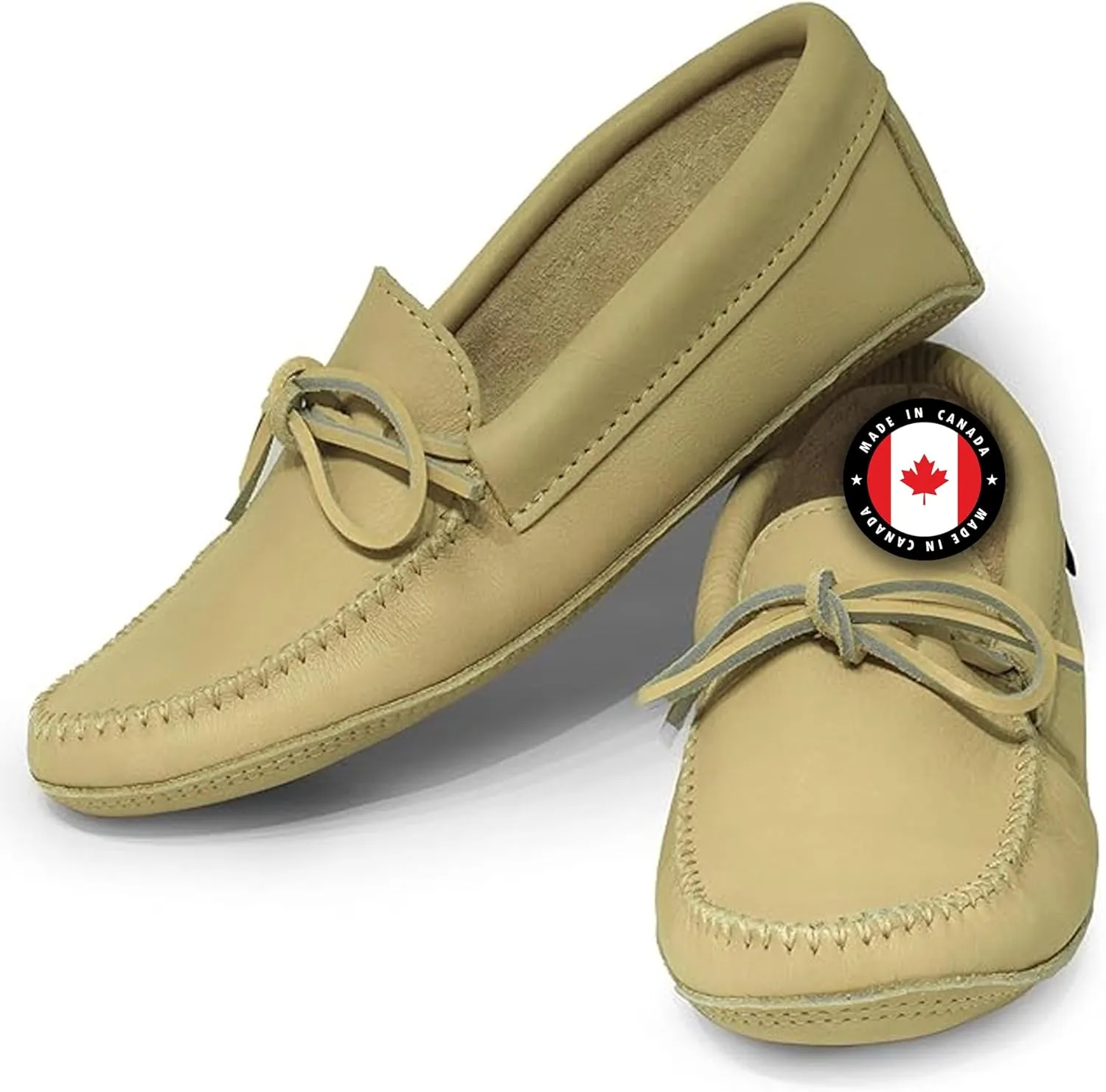 Laurentian Chief Moccasin Slippers for Women with Genuine Cowhide Leather - Canadian Quality Durable Comfortable Stylish Indoor Fancy Shoes for Ladies