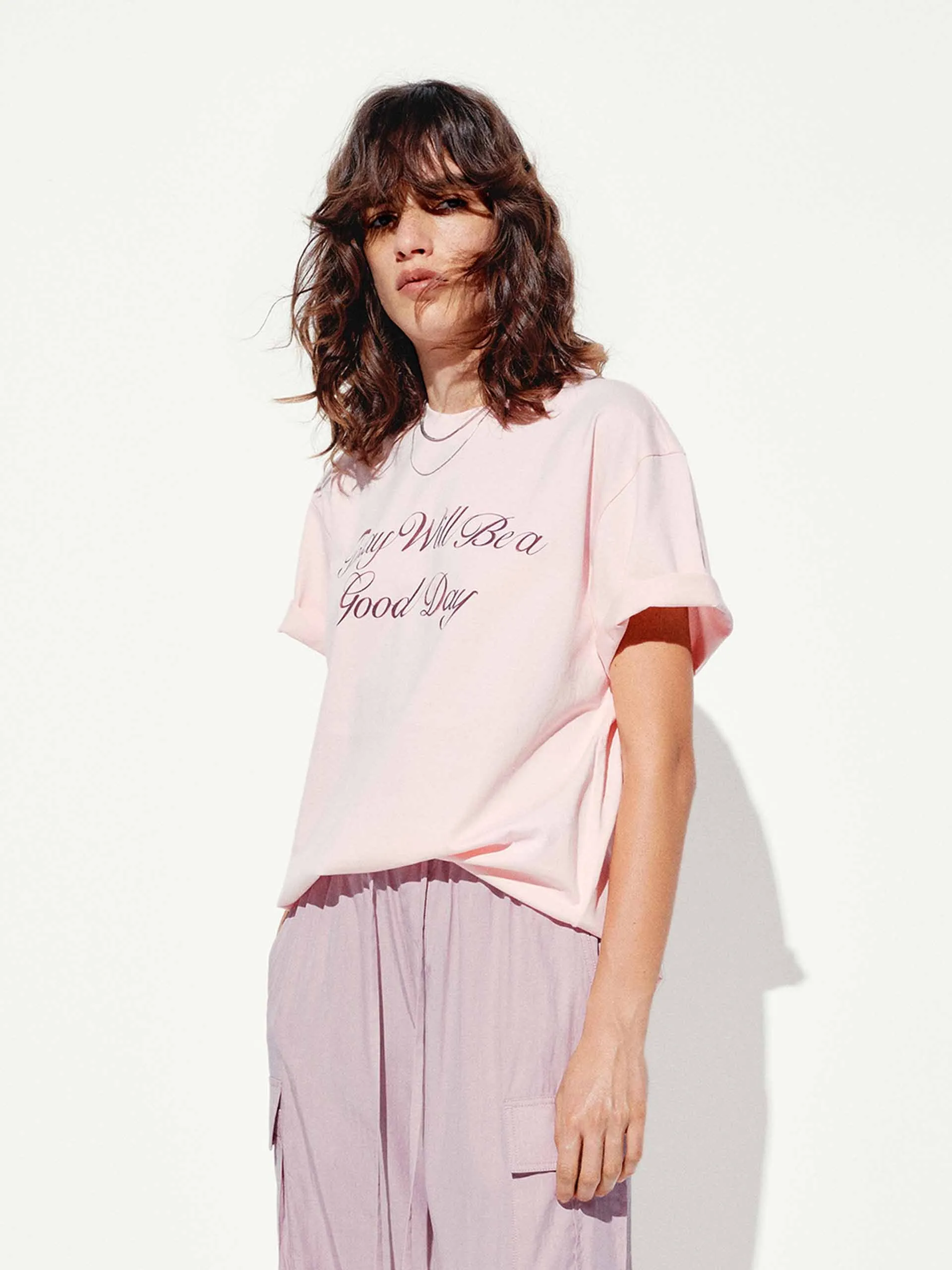 Letter Print Round Neck T-shirt