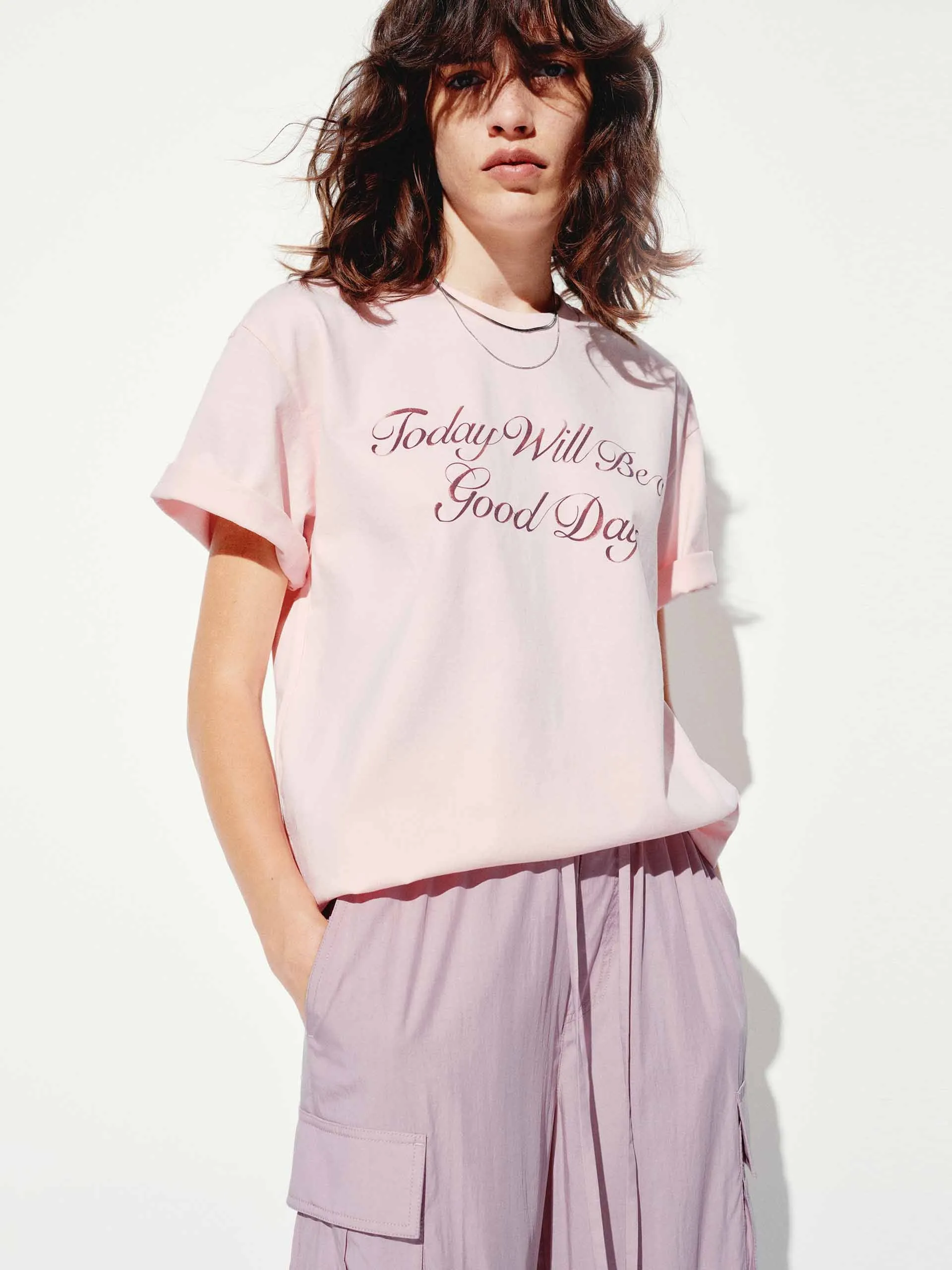 Letter Print Round Neck T-shirt