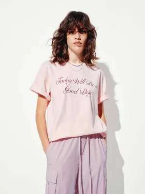 Letter Print Round Neck T-shirt