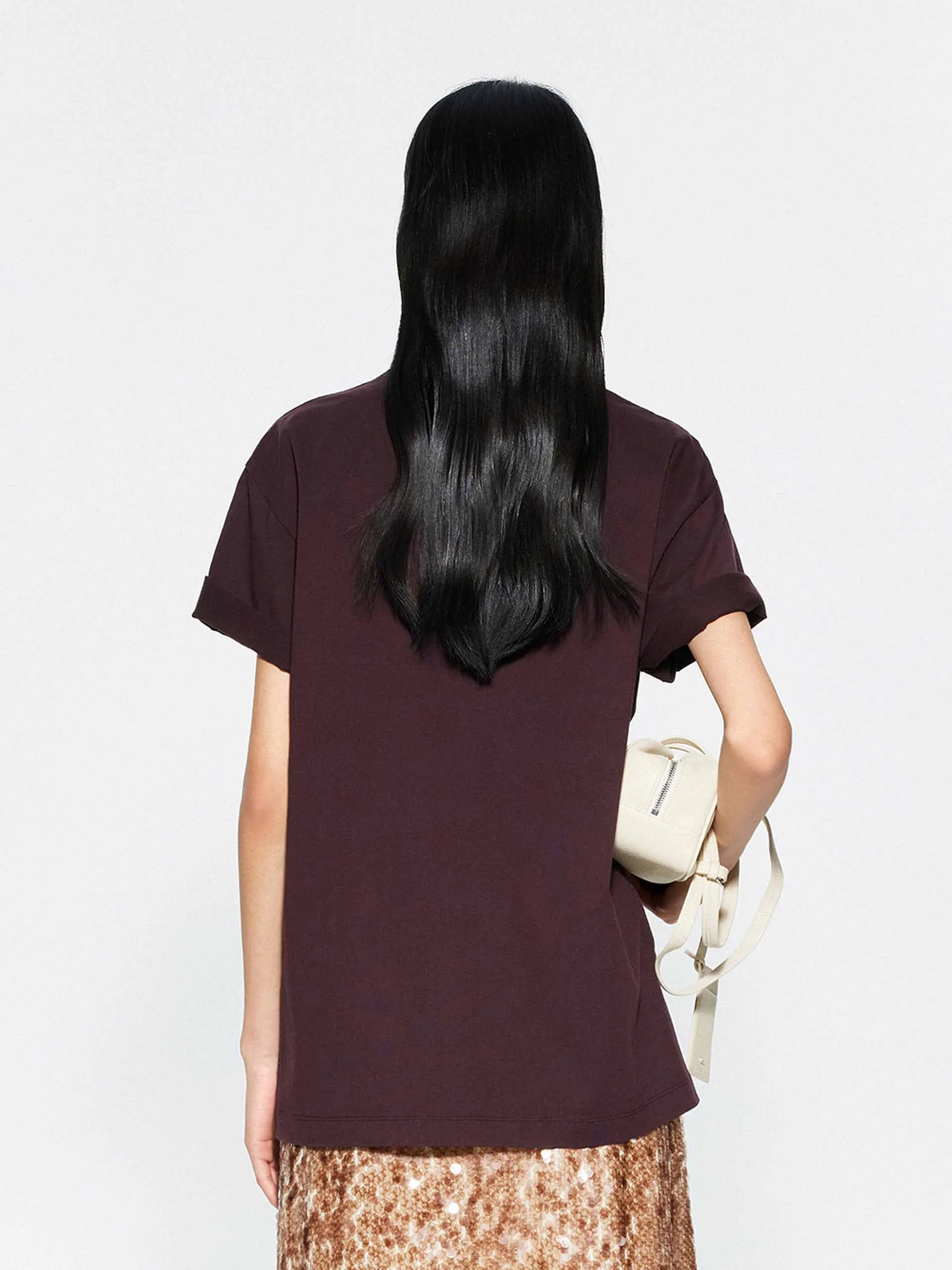 Letter Print Round Neck T-shirt