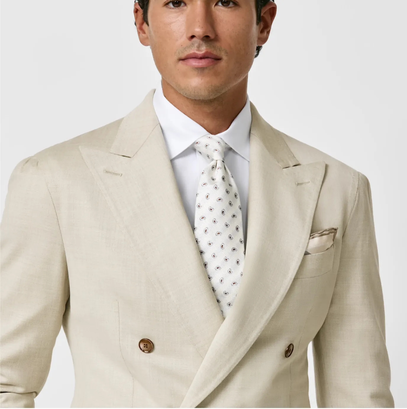 Loro Piana JERSELY Sand Stretch Wool, Silk & Linen Jersey Twill