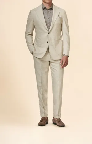 Loro Piana JERSELY Sand Stretch Wool, Silk & Linen Jersey Twill