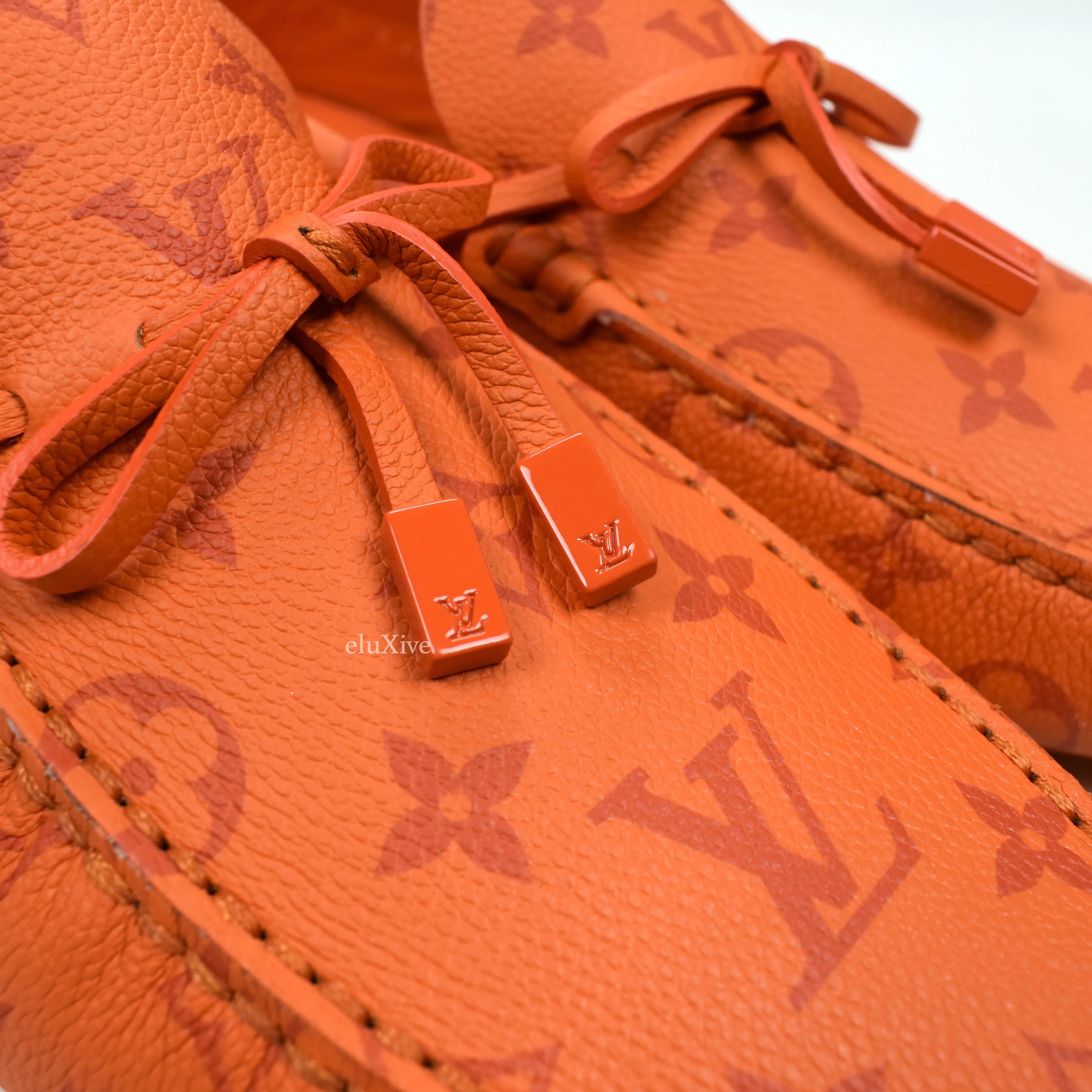 Louis Vuitton - Orange Monogram Leather Driving Loafers