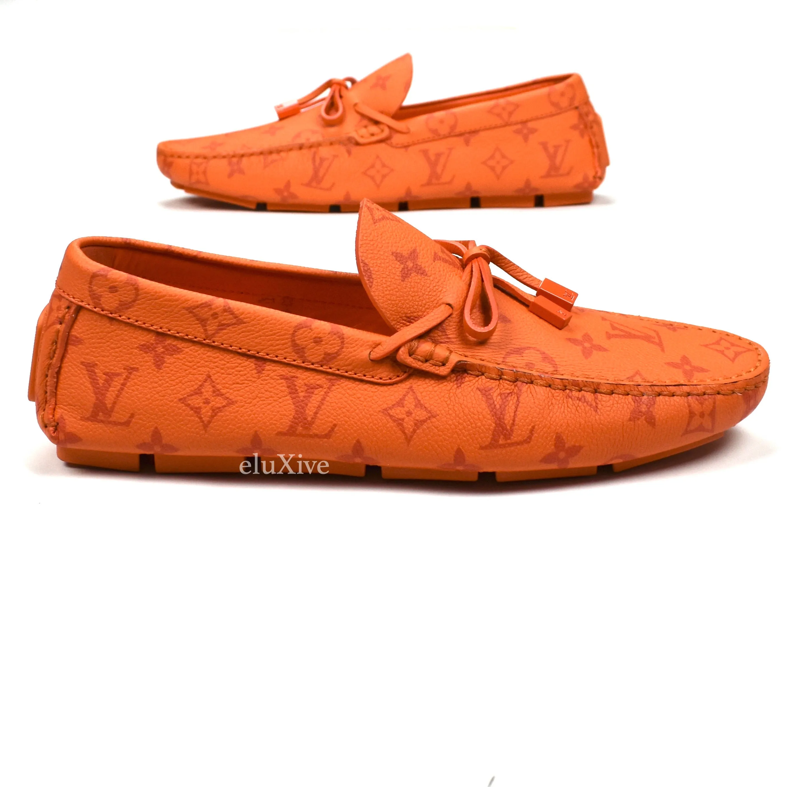Louis Vuitton - Orange Monogram Leather Driving Loafers