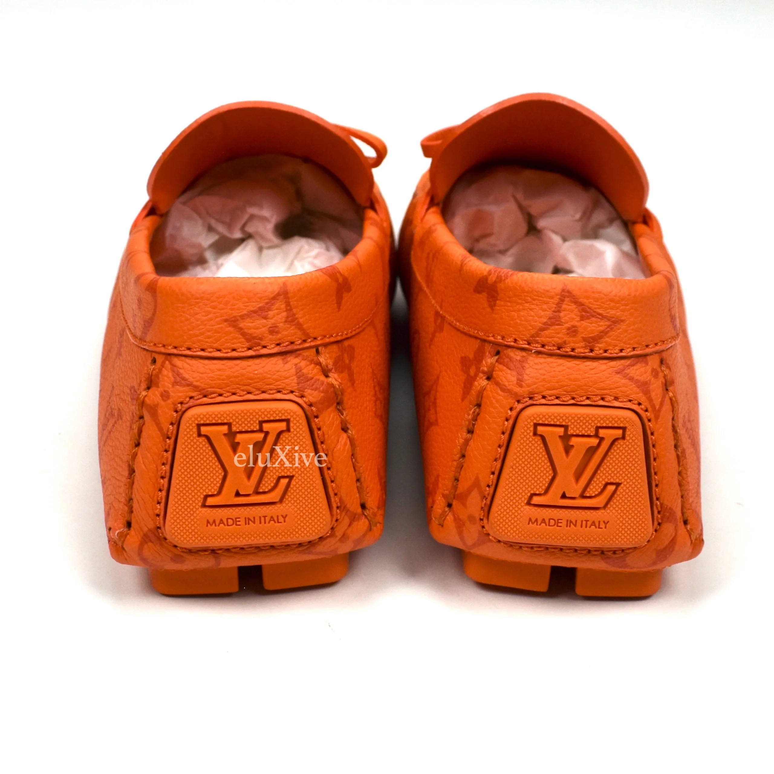 Louis Vuitton - Orange Monogram Leather Driving Loafers
