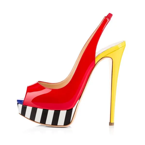 Lucy Peep Toe Platform Heel